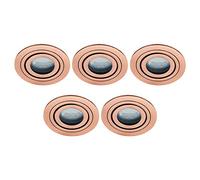 LITECRAFT Recessed Downlights IP65 Rated Tiltable Spotlights - (Brushed Copper, Pack of 5)