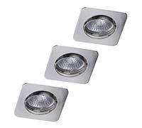 LITECRAFT Recessed Downlights Tiltable Spotlight in Matte Chrome - 3 Pack Clearance