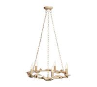 LITECRAFT Rein Chandelier Antler Styled Cartwheel Ceiling E14 5 Light - Natural