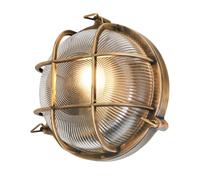 LITECRAFT Remy Wall Light Outdoor IP44 Rated Bulkhead Fitting - (Gold, Round)