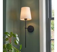 Litecraft Renata Black Rechargeable Shaded Wall Light