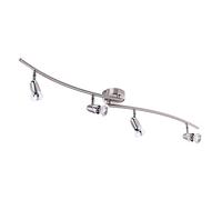 LITECRAFT Ronja Spotlight Bar Ceiling 4 Light with LED Bulbs - Brushed Chrome