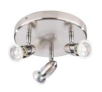 LITECRAFT Ronja Spotlight Plate Adjustable 3 Light with LED Bulbs - Brushed Chrome