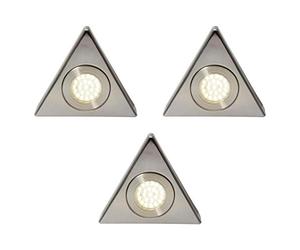 LITECRAFT Scott Triangular Under Kitchen Cabinet Light Integrated LED in Satin Nickel - (Pack of 3, Warm White)