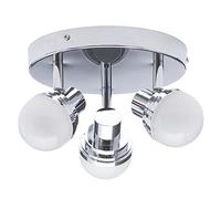 LITECRAFT Skipton Spotlight Plate Bathroom IP44 3 Arm Integrated LED - Polished Chrome