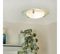 LITECRAFT Lacunaria Glass Flush Mount Bathroom Ceiling Light Small (23.5 cm)