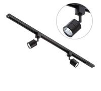 Litecraft Kitchen Track Light with Soho Fixture & GU10 LED Bulbs - (Black, 1M 2 Light)