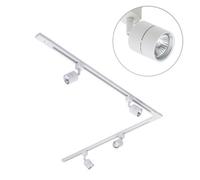 Litecraft Soho White 4 Head 2M L Shape Kitchen Track Light With Led Bulbs