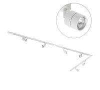 Litecraft Soho White 6 Head 3M Long L Shape Kitchen Track Light With Led Bulbs