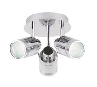 LITECRAFT Spotlight Plate Bathroom IP44 Rated Ceiling 3 Light - Polished Chrome