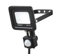 LITECRAFT Stanley Floodlight 10 Watt Slimline Garden IP65 LED with PIR Motion Sensor in Black - 2 Pack
