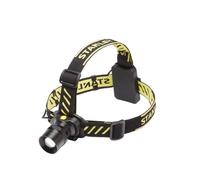 LITECRAFT Stanley Head Torch LED 3 Watt Flashlight, Black, Yellow | Battery Operated, 300lm, 6000k, Adjustable Focus, On/ Off Button
