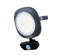 LITECRAFT Stanley Round Outdoor 10 Watt Floodlight, Black | PIR Motion Sensor, IP54 Rated, Garden, Security, Integrated LED