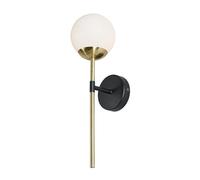 LITECRAFT Sydney Wall Light Bathroom with Ball Shades - Matte Black, Brass (1 Light)