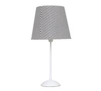 LITECRAFT Table Lamp Stick Base with Striped Tapered Shade - White