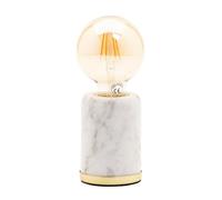 LITECRAFT Table Lamp White Marble Base with Exposed LED Bulb - Brass Clearance