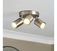 Litecraft Tanner Satin Nickel 3 Light Ceiling Spotlight Plate