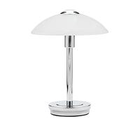 LITECRAFT Touch Sensitive Table Lamp with Alabaster Glass Shade - (Single, Polished Chrome)