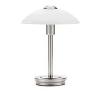 LITECRAFT Touch Sensitive Table Lamp with Alabaster Glass Shade - (Single, Satin Nickel)