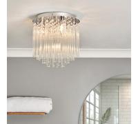 Litecraft Tyre Chrome Flush Bathroom Ceiling Light