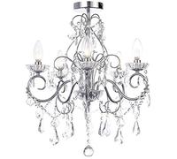 LITECRAFT Vara Chandelier Bathroom Polished Chrome 5 Light