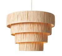 Litecraft Viera Light Shade Raffia Easy Fit 4 Tiered Ceiling Lampshade - Natural