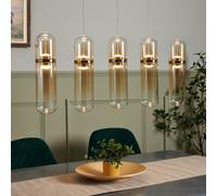Litecraft Visconte Bjorn Champagne Led 5 Light Glass Diner Bar Pendant