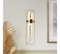 Litecraft Visconte Bjorn Champagne Led Glass Ceiling Pendant Light