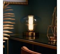 Litecraft Visconte Elias Sky Blue Led Glass Table Lamp