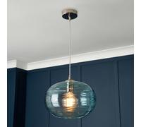 Litecraft Visconte Sarno Blue Tint Oval Ceiling Pendant