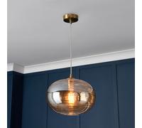 Litecraft Visconte Sarno Champagne Tint Oval Ceiling Pendant
