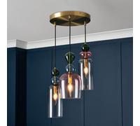Litecraft Visconte Vietri Brass 3 Light Cluster Pendant
