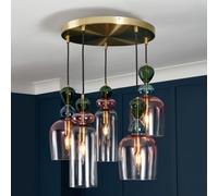 Litecraft Visconte Vietri Brass 5 Light Cluster Pendant