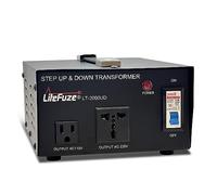 LiteFuze 2000 Watt Voltage Converter Transformer Step Up/Down - 110v to 220v / 220v to 110v Power Converter - Fully Grounded Cord - A Universal output Socket and A Type B USA output - CE Certified