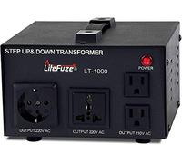 LiteFuze LT Series 1000 Watt Voltage Converter Transformer Step Up/Down - 110v to 220v / 220v to 110v Power Converter - Fully Grounded Cord - Universal Socket, CE Certified