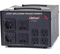 LiteFuze LT Series 5000 Watt Voltage Converter Transformer Step Up/Down - 110v to 220v / 220v to 110v Power Converter - Fully Grounded Cord - Universal Socket, CE Certified