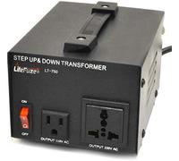 LiteFuze LT Series 750 Watt Heavy Duty Voltage Converter Transformer - Step Up/Down 110/120/220/240V - Fully Grounded Cord - Patented Universal Output Socket
