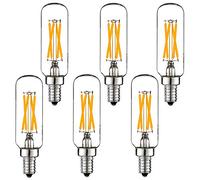 LiteHistory Dimmable t6 led Bulb 40W Candelabra led 2700K Clear 400lm 4W e12 Edison Bulb Warm White 6Pack