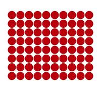 LiteMark Durable Gloss Finish Red 2 Inch Small Dot Decal Vinyl Stickers | Great for Floors, Ceilings, Walls, and Most Smooth Surfaces | Pack of 80 Dots