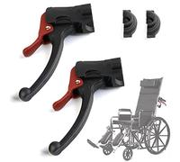 LITEMATIRA Wheelchair Hand Brake with Self-Locking Brake System, Attendant Wheel Lock Brake Levers Replacement, Fits 1" Tube, 1 Pair