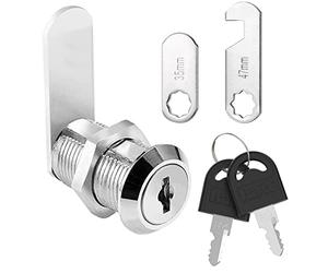 Litensh 20mm Security Mailbox Lock, Letter Post Box Cabinet Drawer Cam Lock with Keys, Toolbox Door Cupboard Lever Furniture Locks Locker, 20mm
