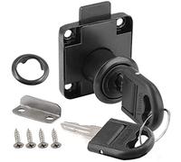 Litensh 22mm Cam Lock with Key Alike, Security Cabinet Lock Cupboard Drawer Locks for Furniture Letterbox Postbox Mailbox Lever Toolbox Household Office Door Locker Locks, Black