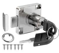 Litensh 22mm Cam Lock with Key Alike, Security Cabinet Lock Cupboard Drawer Locks for Furniture Letterbox Postbox Mailbox Lever Toolbox Household Office Door Locker Locks, Silver