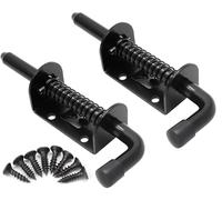 Litensh 2pcs 5 Inch Spring Loaded Latch Pin, 304 Stainless Steel Sliding Barrel Bolt Door Lock for Barn Garage Shed Cabinet Trailer Hardware Latch 128mm Black