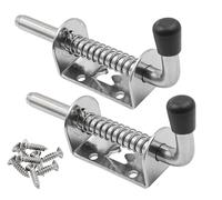Litensh 2PCS 5 Inch Spring Loaded Latch Pin, 304 Stainless Steel Sliding Barrel Bolt Door Lock for Barn Garage Shed Cabinet Trailer Hardware Latch Silver 128MM