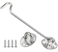 Litensh 2PCS Cabin Hook and Eye Latch Lock, Cabinet Latche Barn Door Hook Lock, Gate Door Hook and Eye Latch, Swivel Window Door Bedroom Bathroom Hook (8 Inch - 1 Pack)