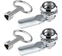 Litensh 2PCS Electric and Gas Meter Box Lock with Triangle Socket Key, Cabinet Cam Lock for Meter Box Latch Cupboard Key Post Box Metro Train Door Wheelie Bin