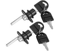 Litensh 2PCS Litensh 2PCS Filing Drawer Lock with Keys, Cabinet Piston Cam Locks for Desk Cupboard Wardrobe Furniture File Plunger Door Lock Locker, Diameter 16mm, Black
