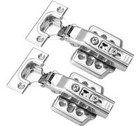 Litensh 2PCS Stainless Steel Soft Close Cabinet Hinges, Half Overlay Removable Kitchen Cupboard Hinges, Folding Mute Adjustable Doors Hinges for Furniture Bathroom Bedroom