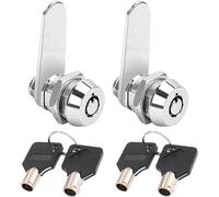 Litensh 2PCS Thread Tubular Cam Lock 16mm, 5/8" Mailbox Locks Cabinet Cylinder Lock for Door Drawer Cupboard Letterbox with Keys Alike